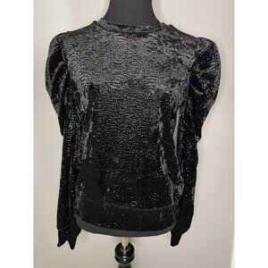 Express Velvet Puff Sleeve Sweater Top Size XS Dark Fairy Grunge Whimsigoth Vamp